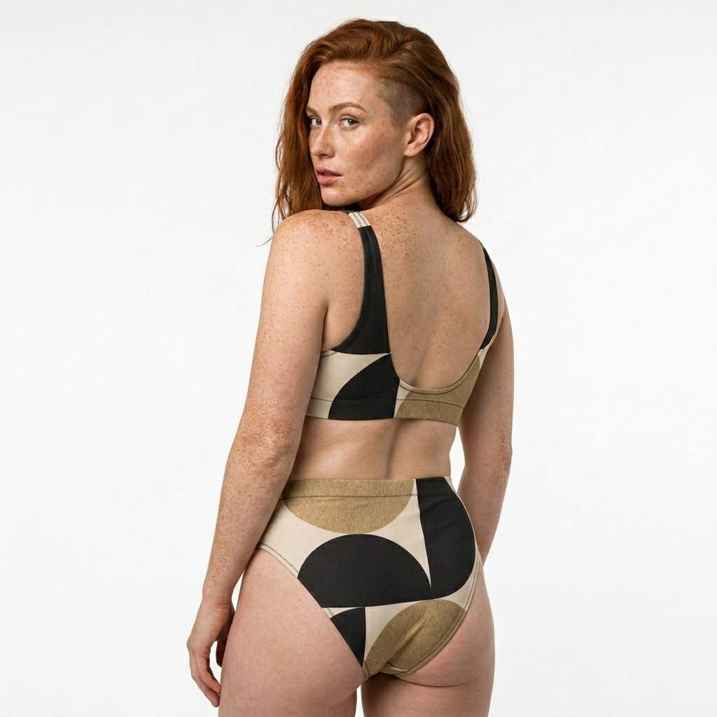 DAZMOND® "Fluid Current" High-Waisted Bikini
