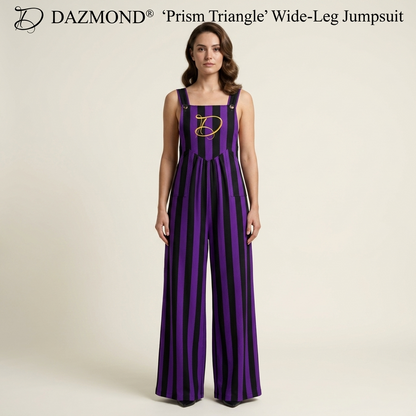 DAZMOND® "Midnight Stripe" Wide-Leg Dungarees