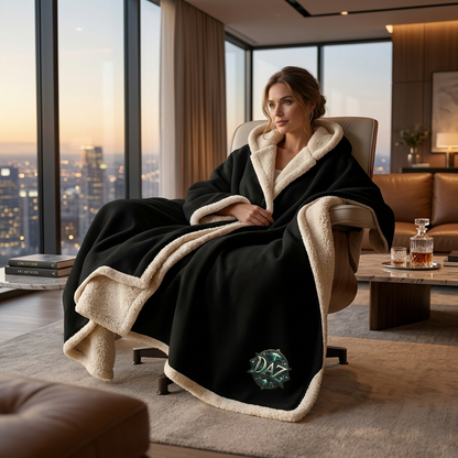 DAZMOND® "Cosmic Cocoon" Hooded Sherpa Blanket