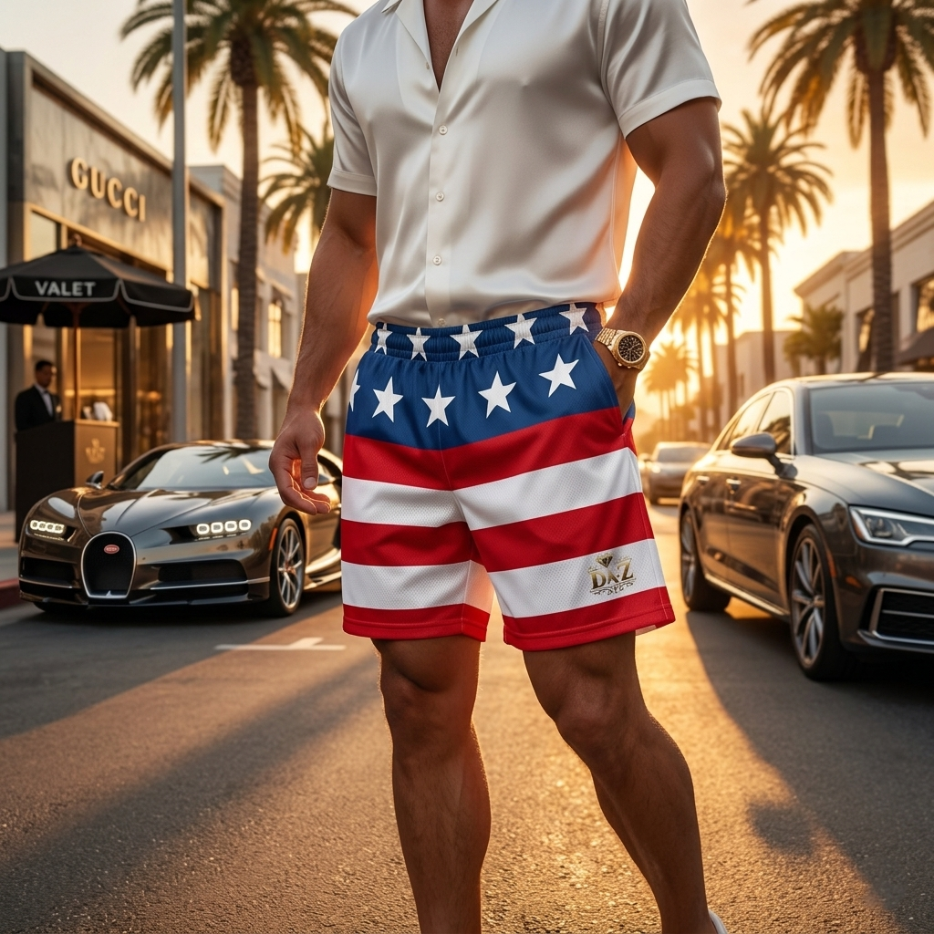 DAZMOND® "Freedom Heritage" Mesh Shorts