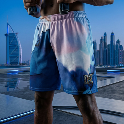 DAZMOND® "Liquid Azure" Mesh Shorts