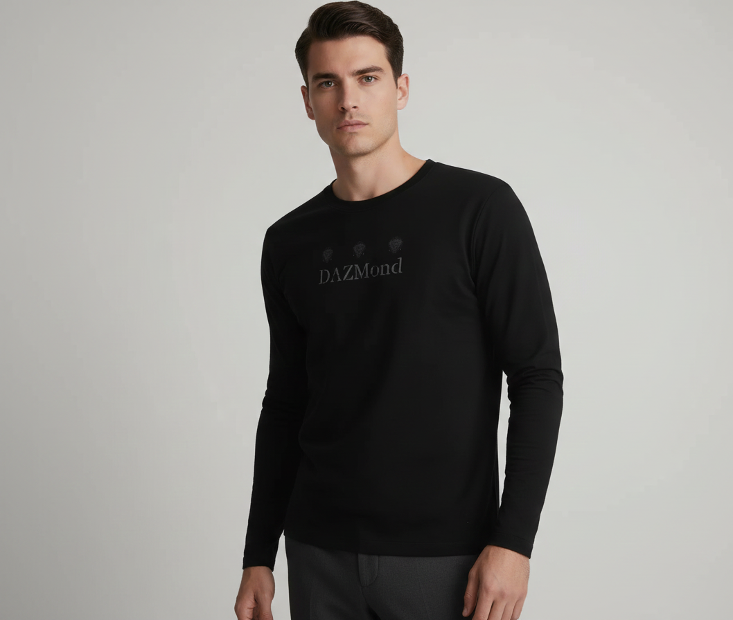 DAZMOND long-sleeved, crew-neck T-shirts