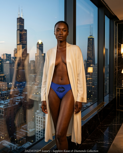 DAZMOND® Luxury "Sapphire Kisses & Diamonds" Cotton Briefs