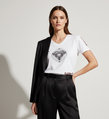 Camiseta de algodón DAZMond Luxury para mujer