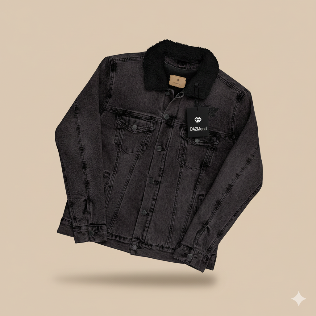 DAZMond Black Sherpa Denim Jacket