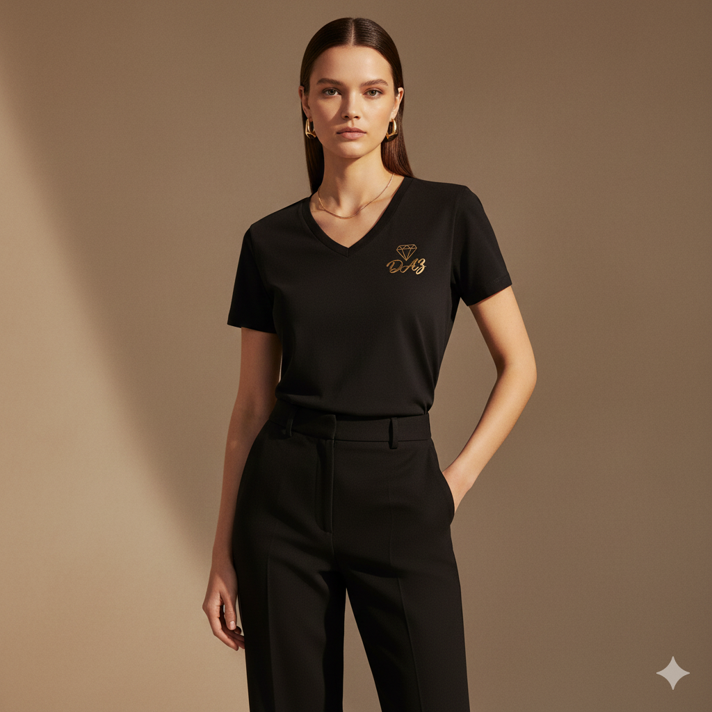 DaZMond Luxury short-sleeved V-neck T-shirt