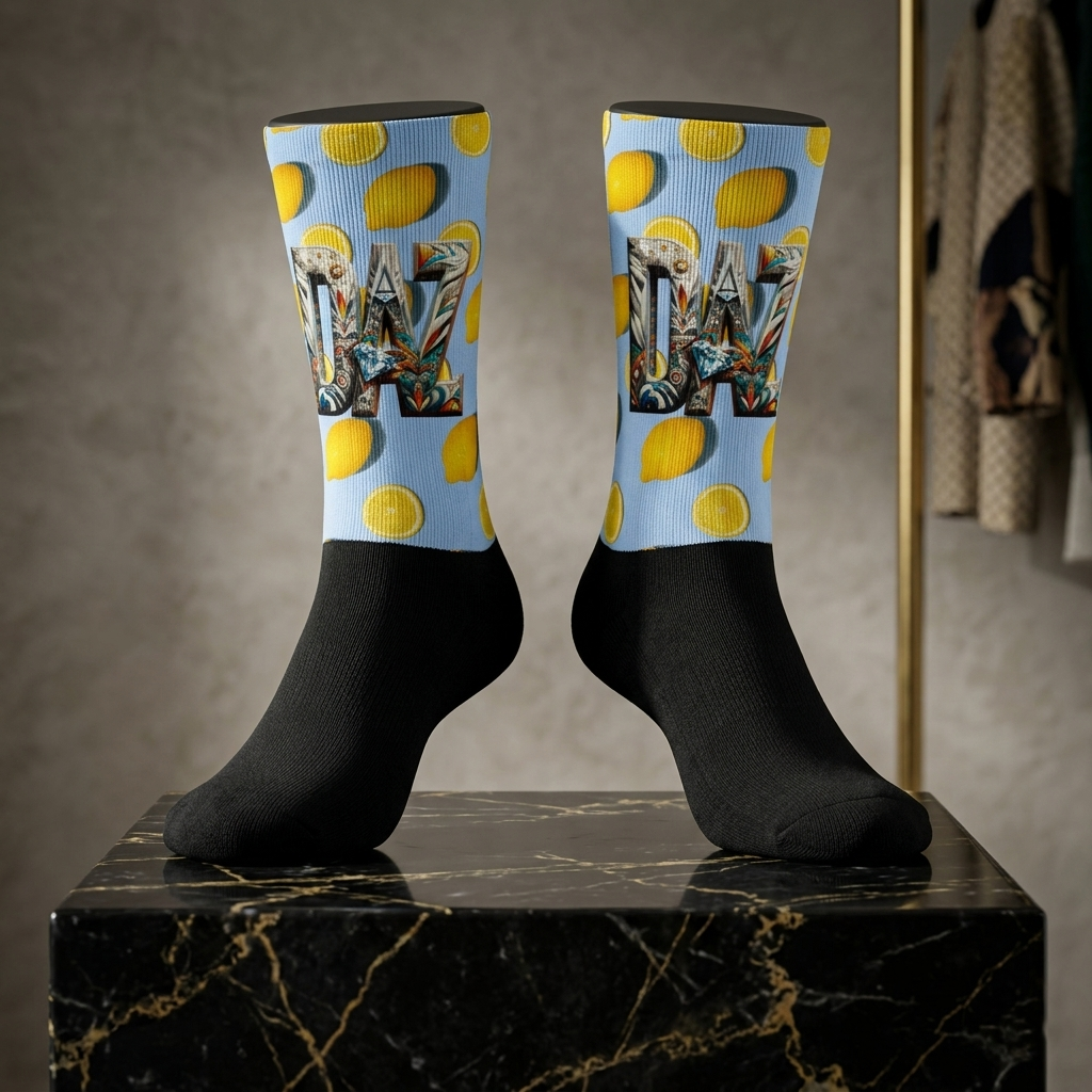 DAZMOND® "Zesty Lemon" Art Premium Socks