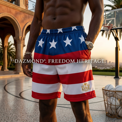 DAZMOND® "Freedom Heritage" Mesh Shorts