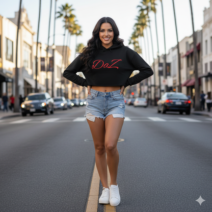 Sudadera DaZ corta con capucha para mujer