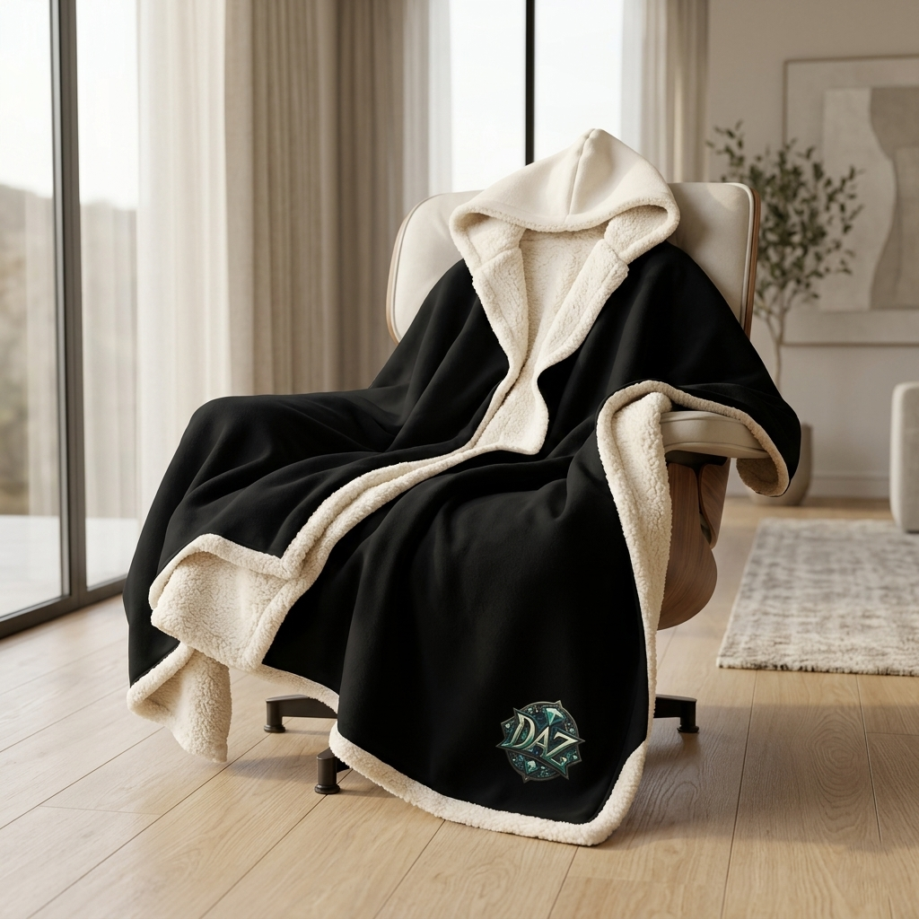 DAZMOND® "Cosmic Cocoon" Hooded Sherpa Blanket