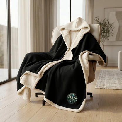 DAZMOND® "Cosmic Cocoon" Hooded Sherpa Blanket