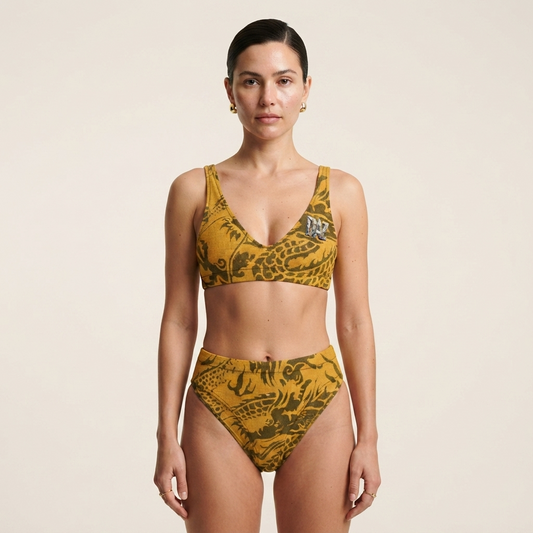 DAZMOND® Luxury "Imperial Dragon Art" High-Waisted Bikini