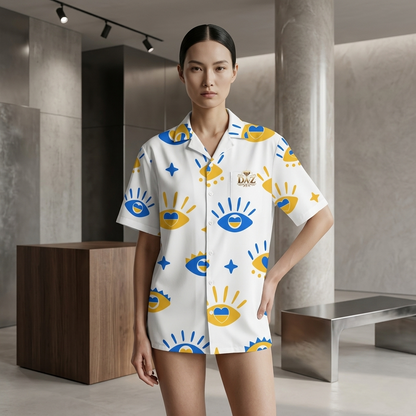 DAZMOND "Oeil Céleste" Resort Shirt
