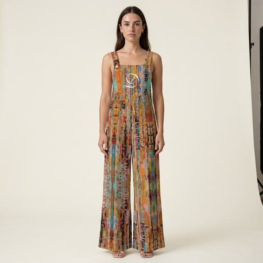 DAZMOND® "Urban Collage" Wide-Leg Dungarees