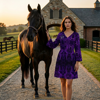 DAZMOND® Luxury "Imperial Baroque" V-Neck Dress