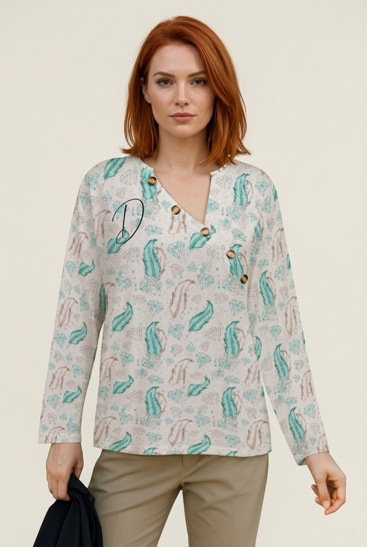 DAZMOND® Luxury "Bohemian Diamond" Asymmetrical Button-Up Shirt