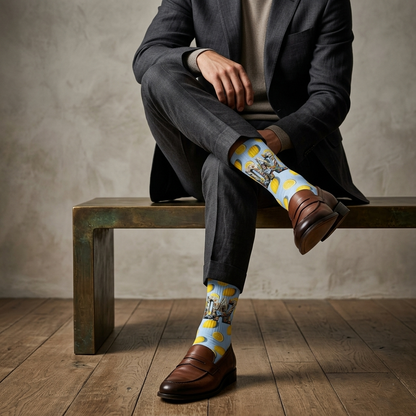 DAZMOND® "Zesty Lemon" Art Premium Socks
