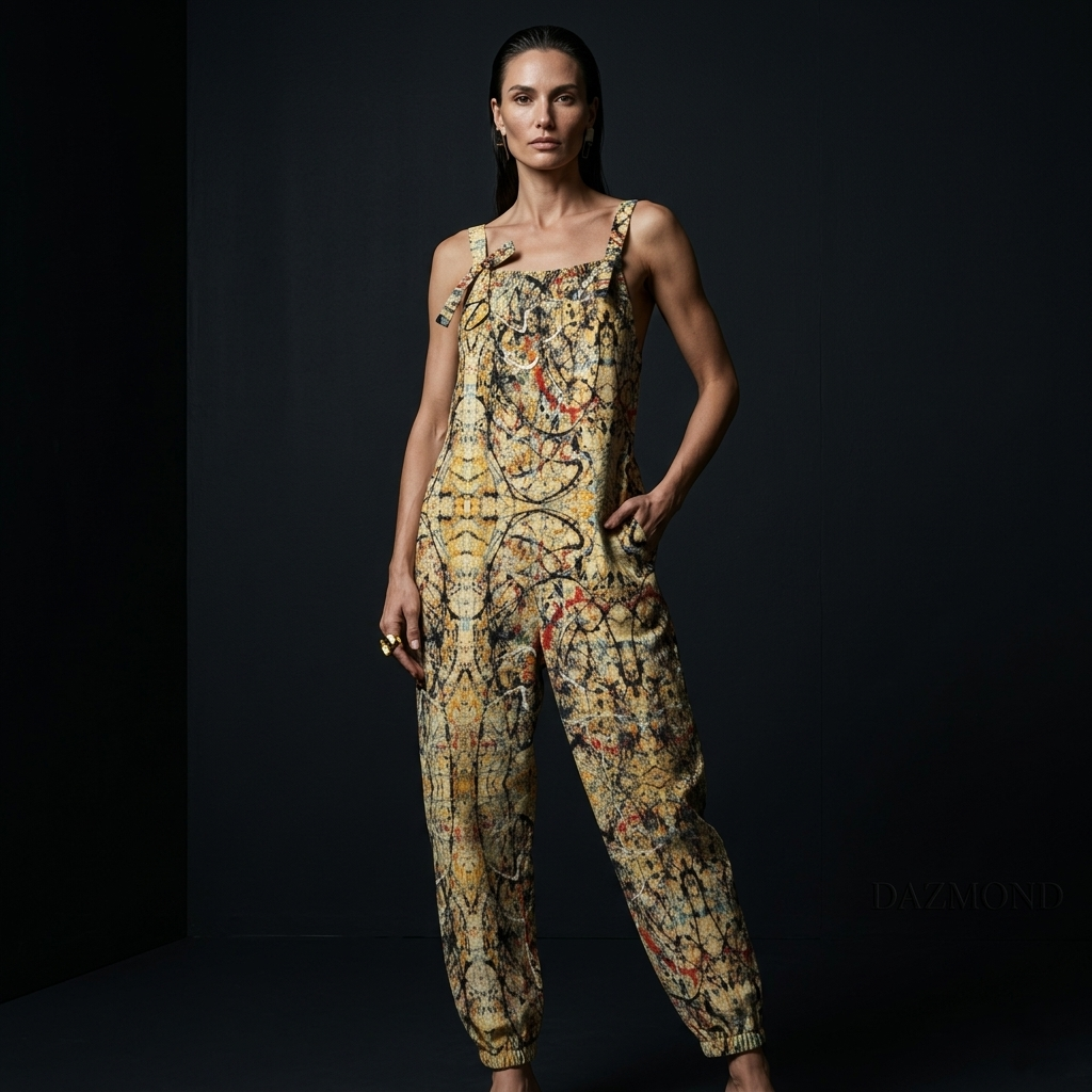 The Dazmond Abstract Canvas Jumpsuit