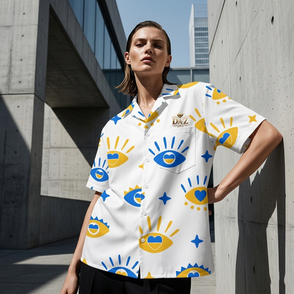 DAZMOND "Oeil Céleste" Resort Shirt