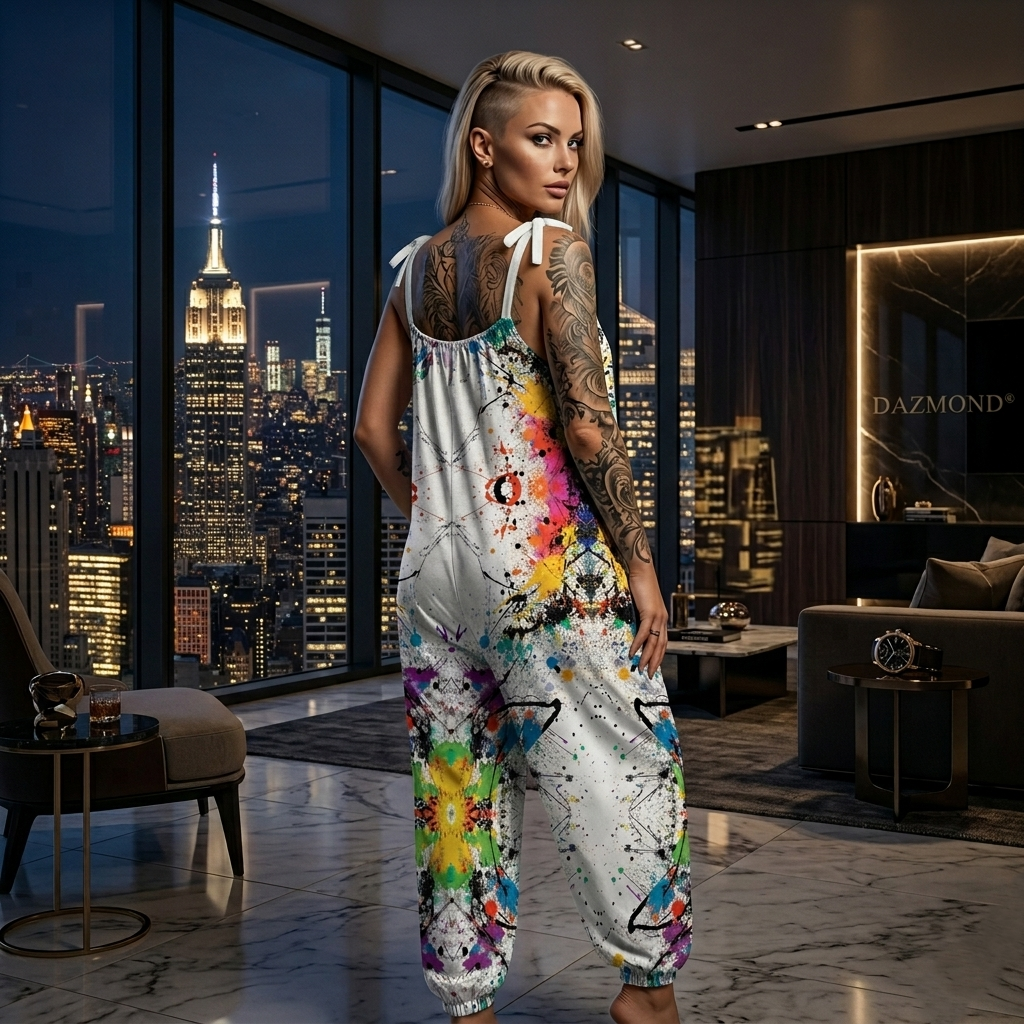 DAZMOND® "Midnight Strokes" Baggy Jumpsuit