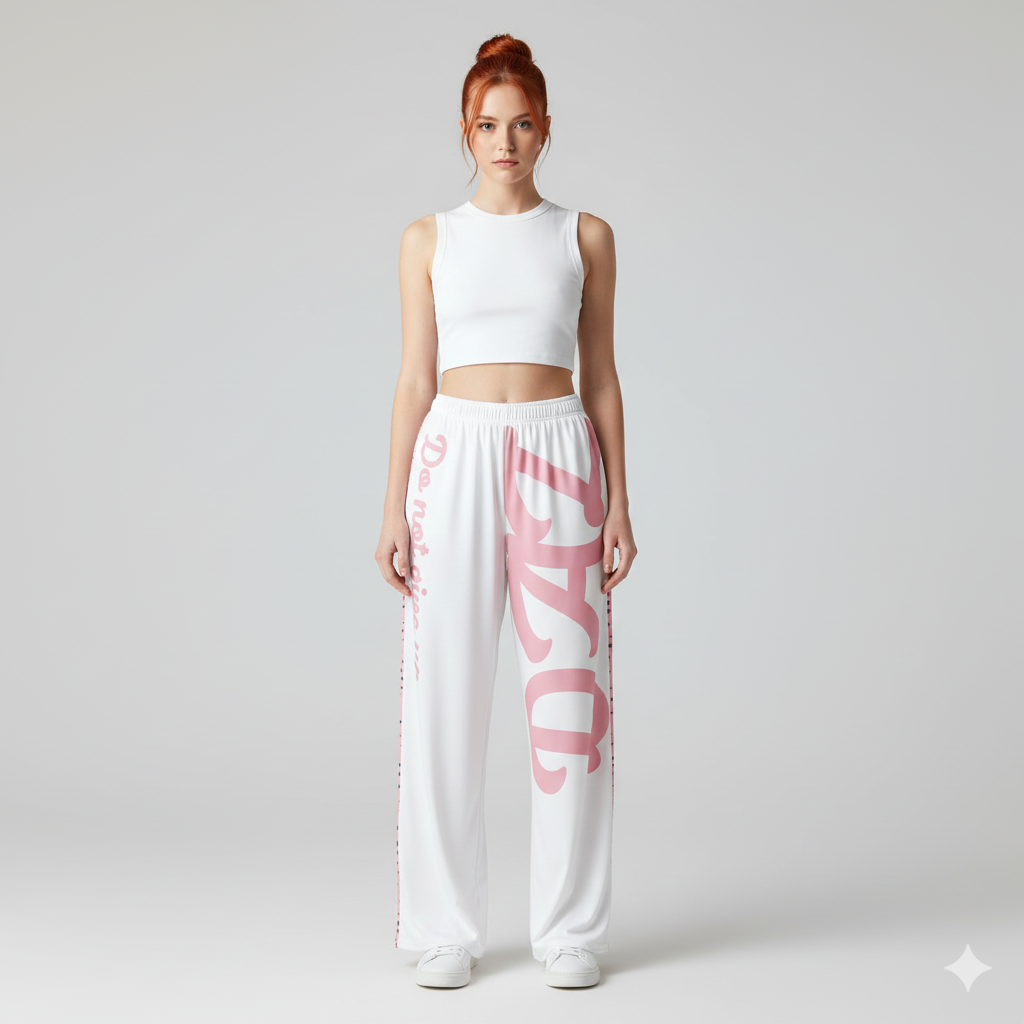 Pantalón ancho DAZ Art con estampado all over rosa