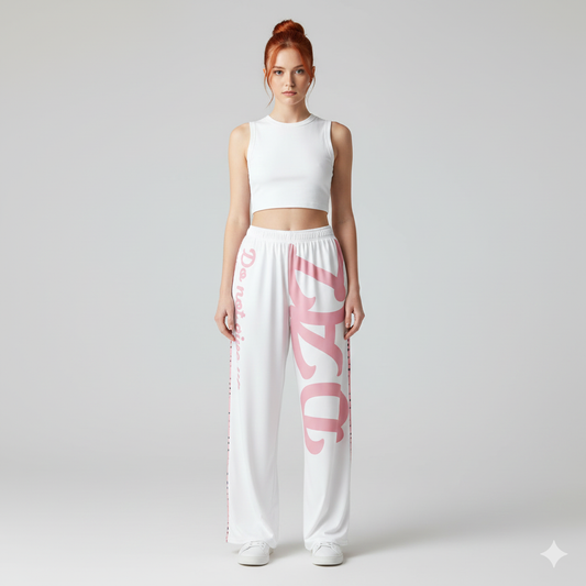 Pantalón ancho DAZ Art con estampado all over rosa