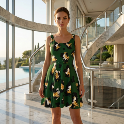 DAZMOND® "Geometric Muse" Skater Dress