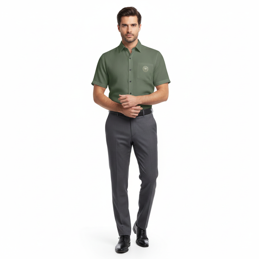 Camisa de manga corta arrugada DAZMond para hombre