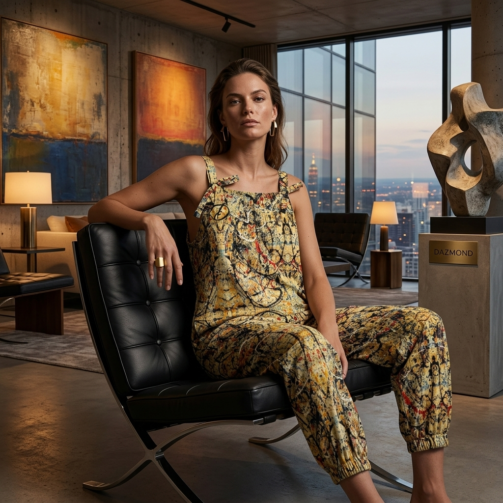 The Dazmond Abstract Canvas Jumpsuit