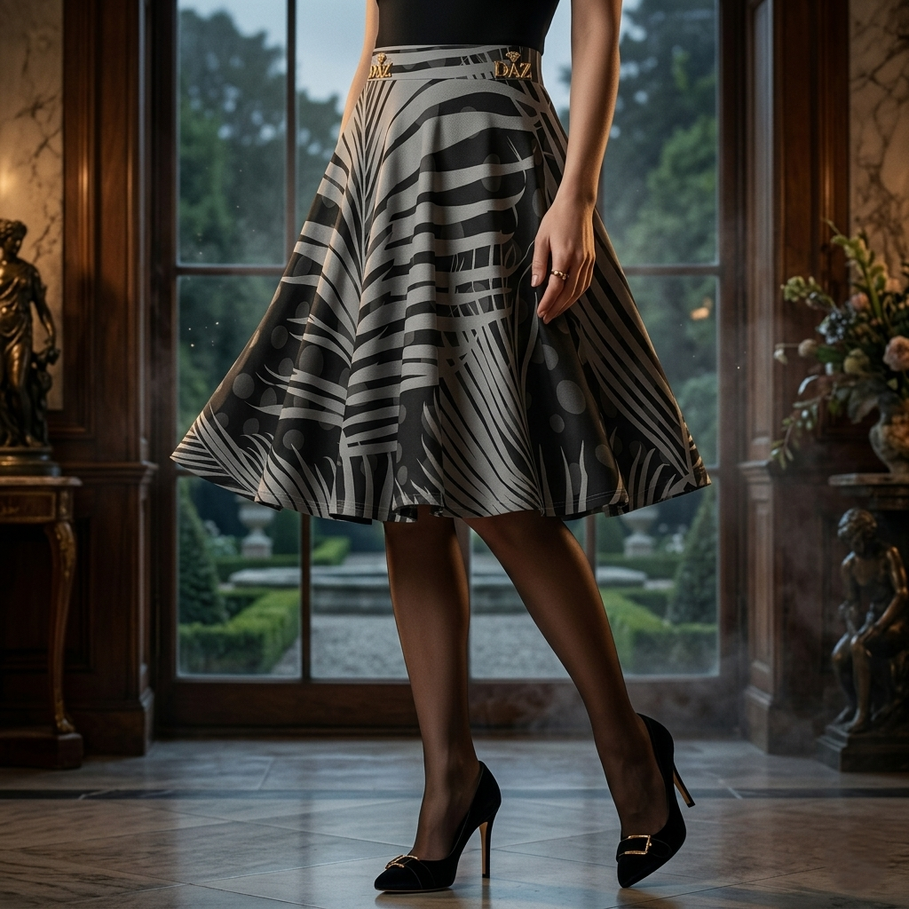 DAZMOND® "Golden Azure" Skater Skirt