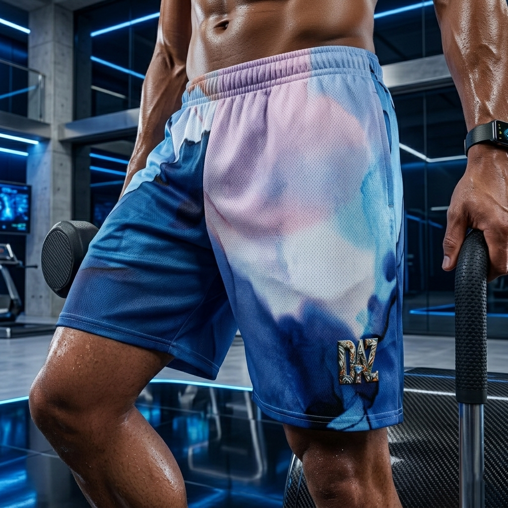 DAZMOND® "Liquid Azure" Mesh Shorts