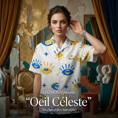 DAZMOND "Oeil Céleste" Resort Shirt