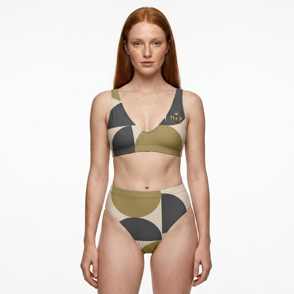 DAZMOND® "Fluid Current" High-Waisted Bikini