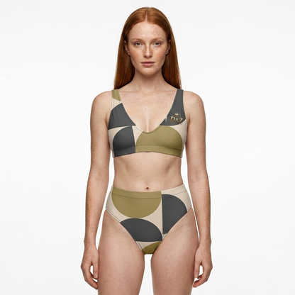 DAZMOND® "Fluid Current" High-Waisted Bikini