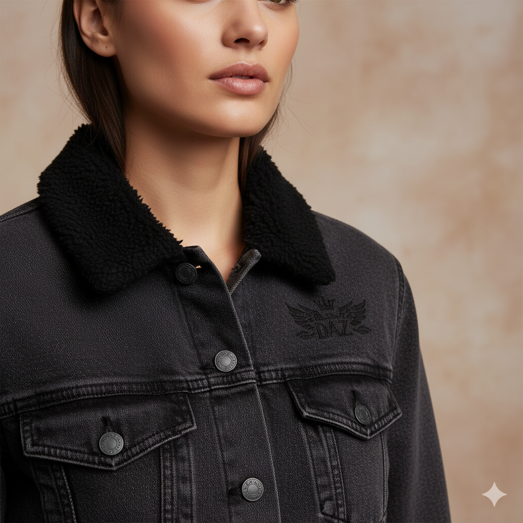 DAZMond Black Sherpa Denim Jacket