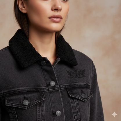 DAZMond Black Sherpa Denim Jacket