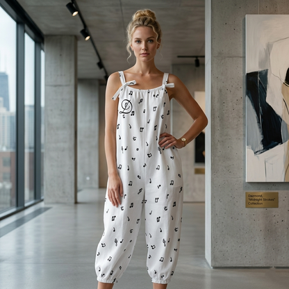 DAZMOND® "Crimson Thorns" Baggy Jumpsuit