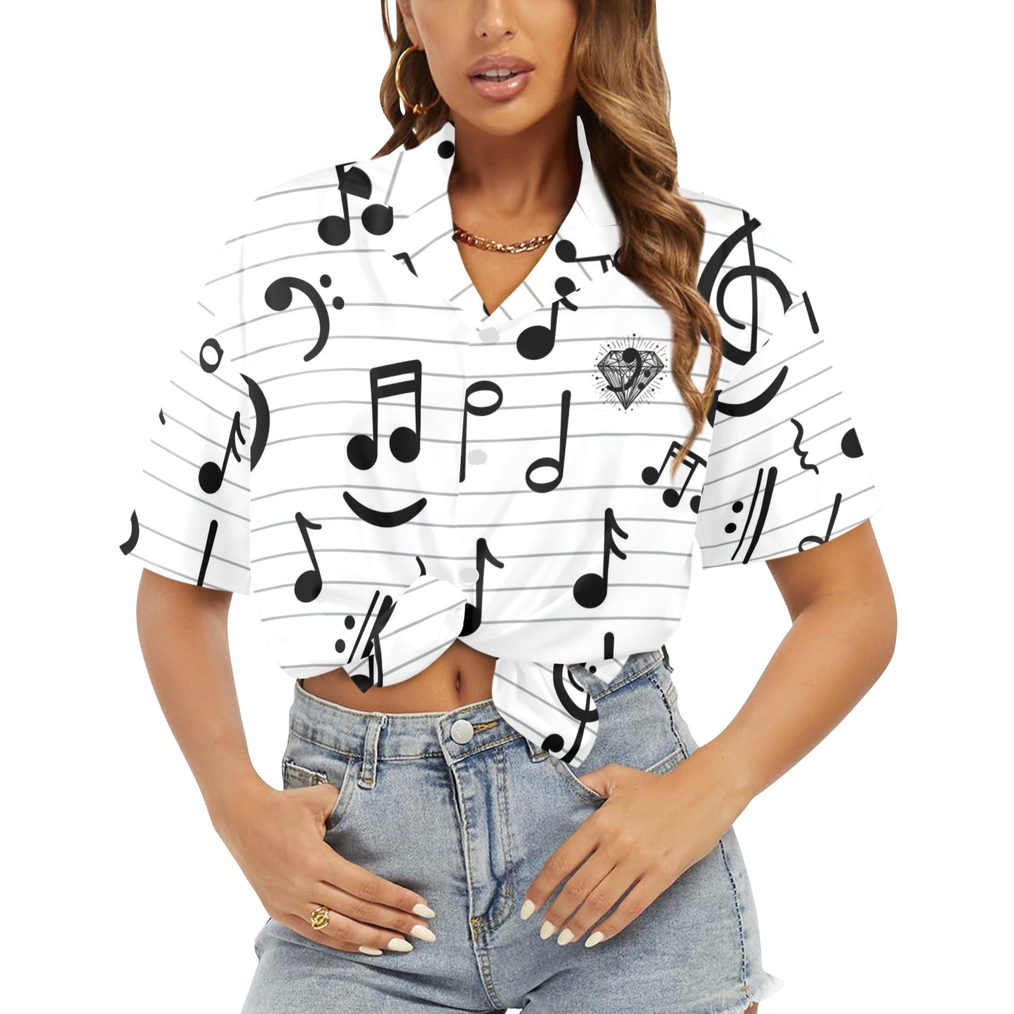 Camisa Hawaiana DAZ Luxury para Mujer (Hecha en Queens)