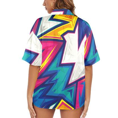 Camisa Hawaiana DAZ Luxury para Mujer (Hecha en Queens)
