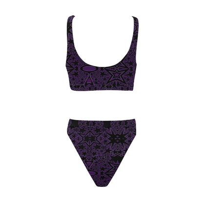 DAZMOND® Luxury "Dark Stellar" Sport Top & High-Waisted Bikini