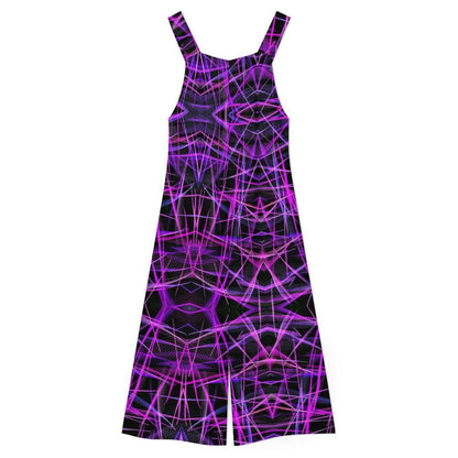 DAZMOND® "Neon Cybergrid" Wide-Leg Dungarees