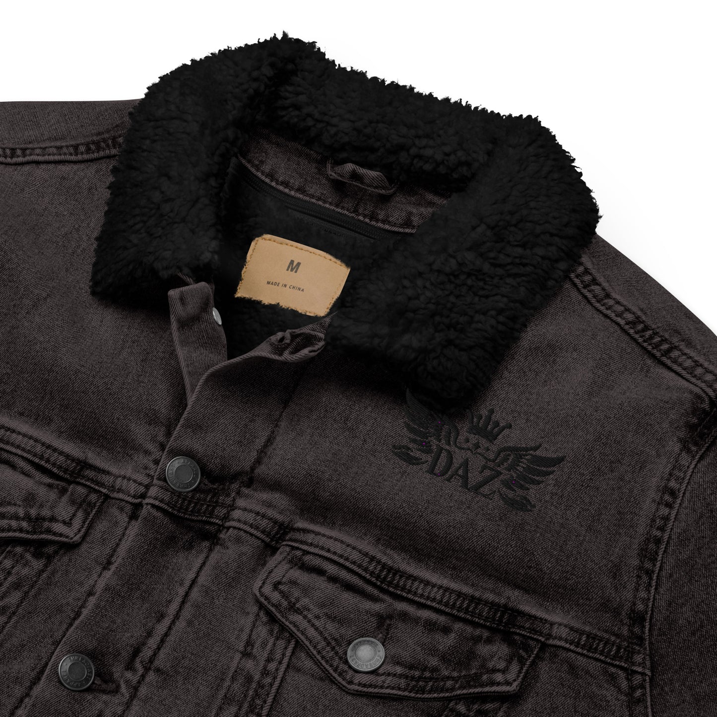 DAZ Chaqueta vaquera negra Sherpa